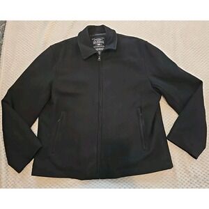 Steve & Barrys Wool Blend Jacket Mens XL Black Full Zip Lined The Woolly Mammoth